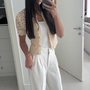 Zara Cream Crochet Cardigan